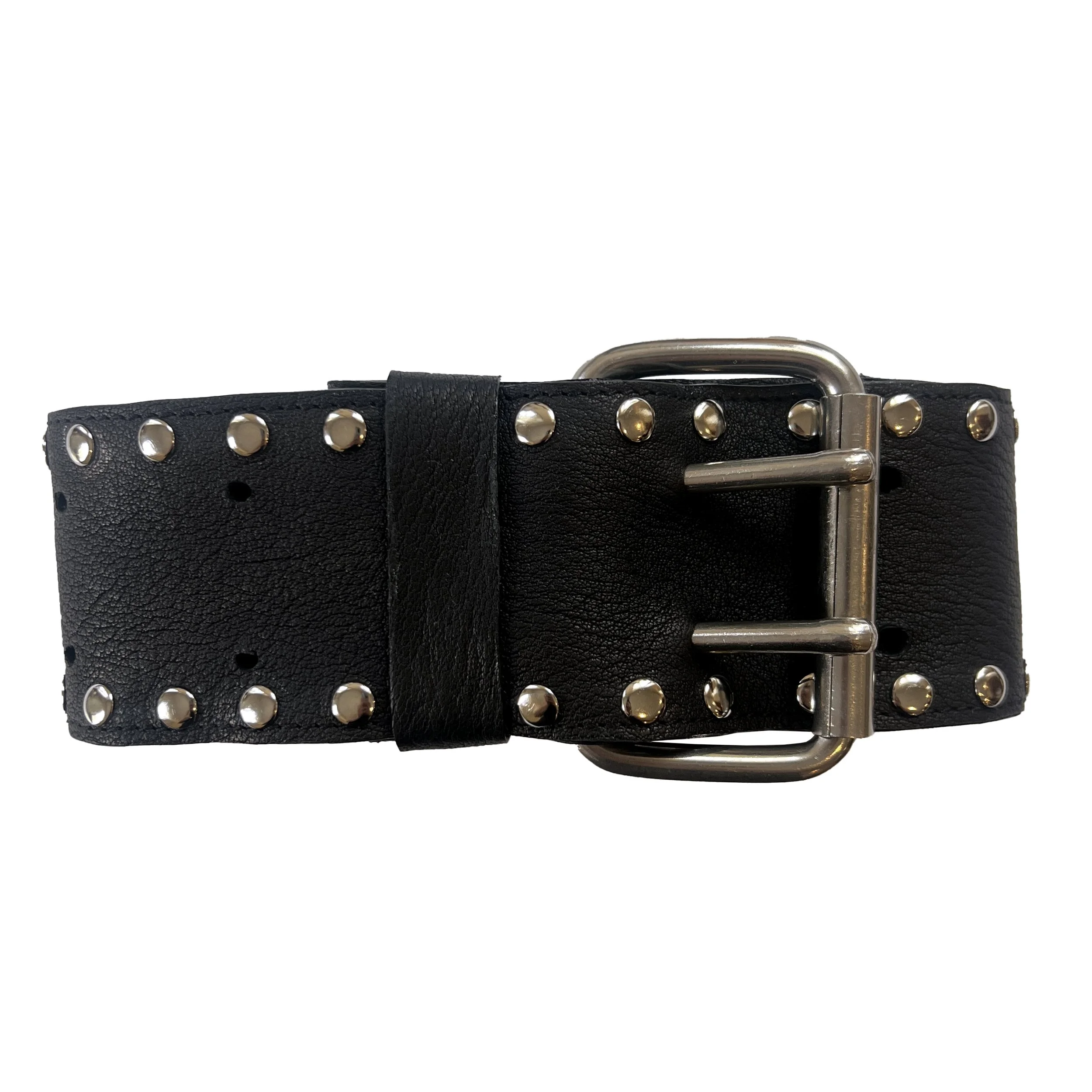 The Wide Leather Stud Belt — Helena Eisenhart